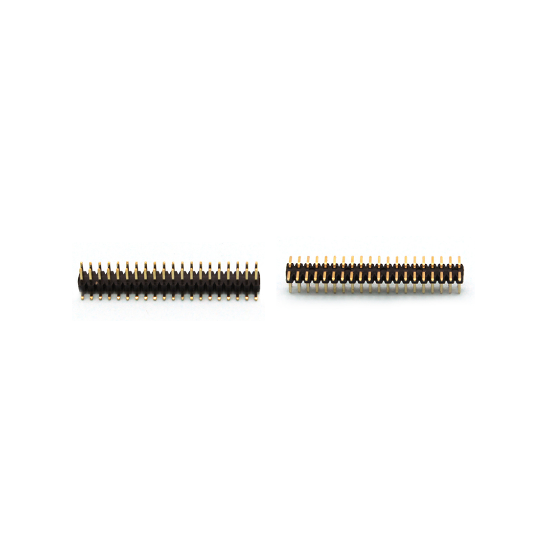 PH1007 排针连接器 Pitch 1.00mm 180° 双排 SMT+CAP 排针 带柱 塑高1.0mm PC5.2 2X20Pin 黑色 镀全金G/F